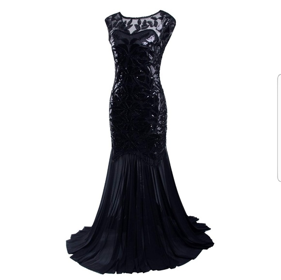Dresses & Skirts - 1920s Women's Black Sequin dress XL**UNIQUE **